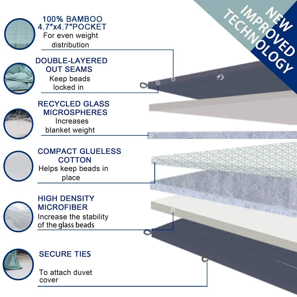 
100% Bamboo Viscose Glass Beads Cooling for Teens and Adults, 60