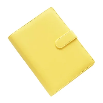 
colorful mental 6 ring loose leaf a5 a6 planner macaron binder with multi card holder and button design 