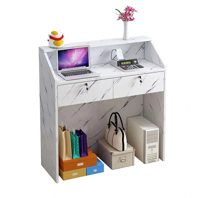Durable Retail Electric Supermarket Checkout Counter Shop Cashier Desk Restaurant Checkout Electric Cash Desk
