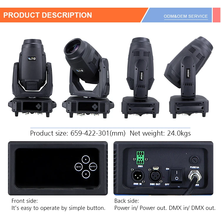 Theater Events Beam 380W BSW CMY Led Stage Lighting Beam Spot Wash 3In1 Moving Head Light