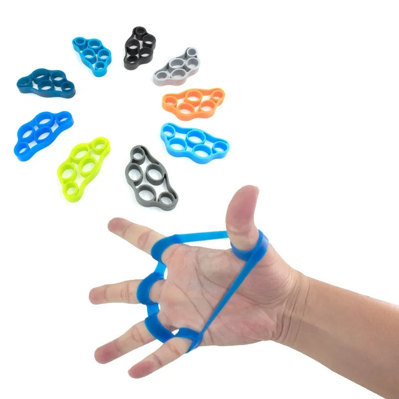 1PC Finger Fitness Trainer Hand Grip Wrist Strength Trainer Elastic Finger Exercise Ring Finger Stretcher Exerciser Band