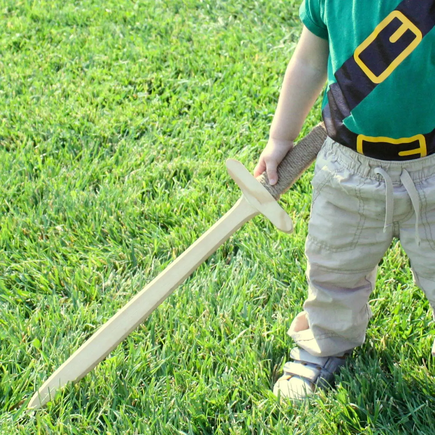 2-Pack - Burnt Wooden Toy Sword - Handmade - Lightweight Wood Toy Swords Set for Outdoor Play
