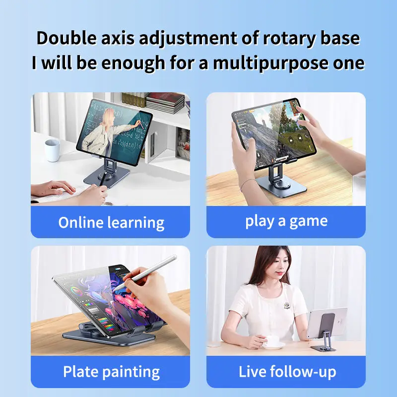 AOOLIF universal 360 rotatable phone holder aluminum foldable tablet holder stand for desk