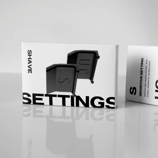 61*93.5*22mm Hot selling Custom logo two tuck in razor setting packaging box White paper boxes box with EVA tray