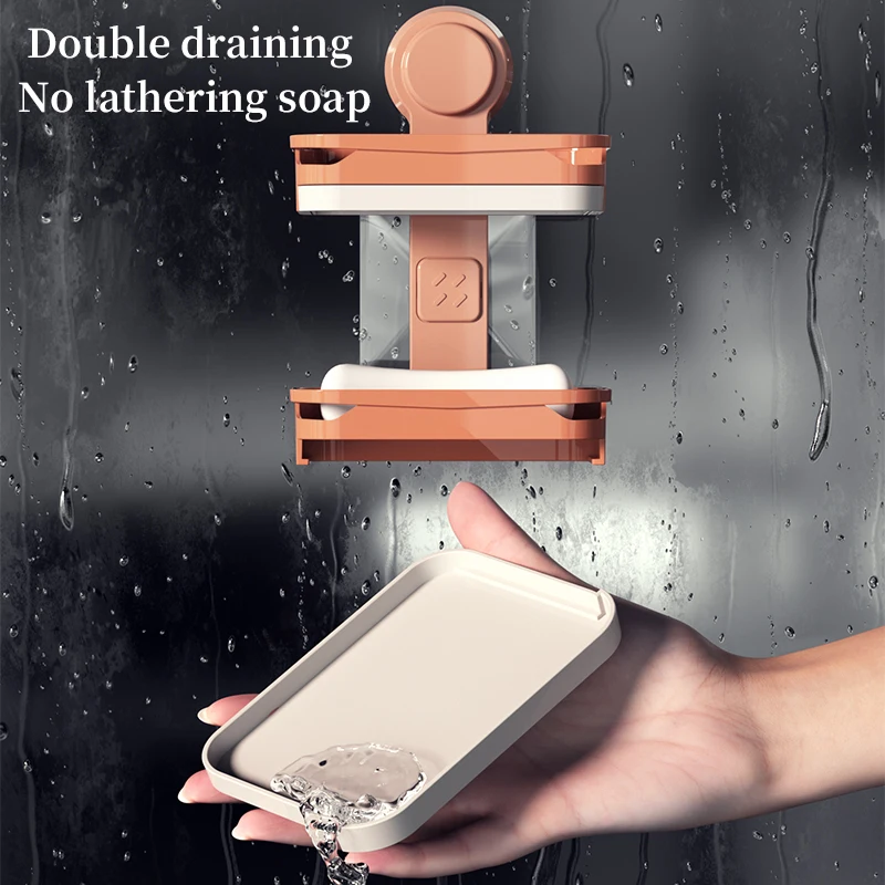 luxury eco friendly bathtub toilet wall mounted square draining soap dispenser holder plastic box soap dish