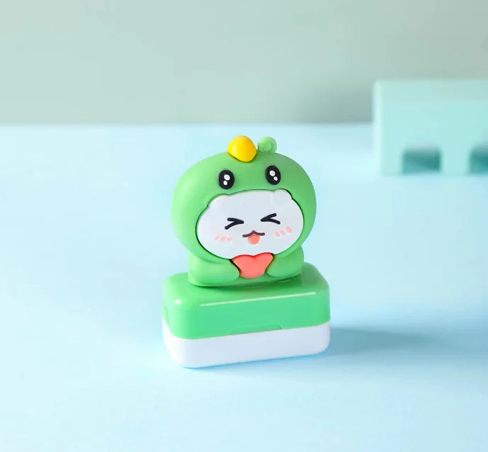 good quality with key cain  4mm cartoon  flash stamp rubber  33*13mm pre inking stamp