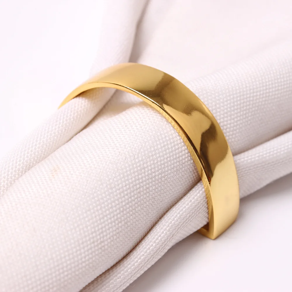 Lowest Price Napkin Rings Stainless Steel gold Finished 2022 Semi-Circle Decorative Table Napkin Ring high quality napkin ring