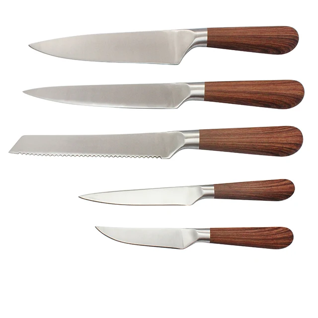 
Stainless Steel 5pcs Kitchen Knife Sets Chef Bread Carving Knife With Hollow Handle  (62560968157)