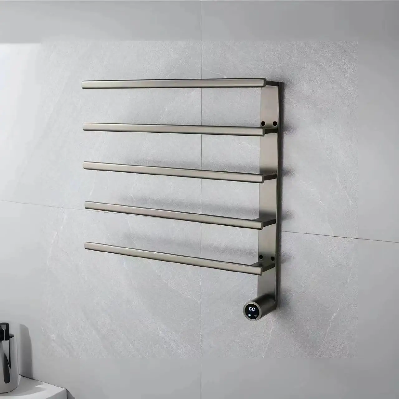 Hot sale 2 tiers 304 stainless steel bathroom wall mount heated towel warmer rack