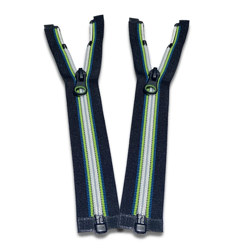Wholesale Clothes Zipper Transparent Teeth With Splicing Double Color Nylon Zipper For Jacket