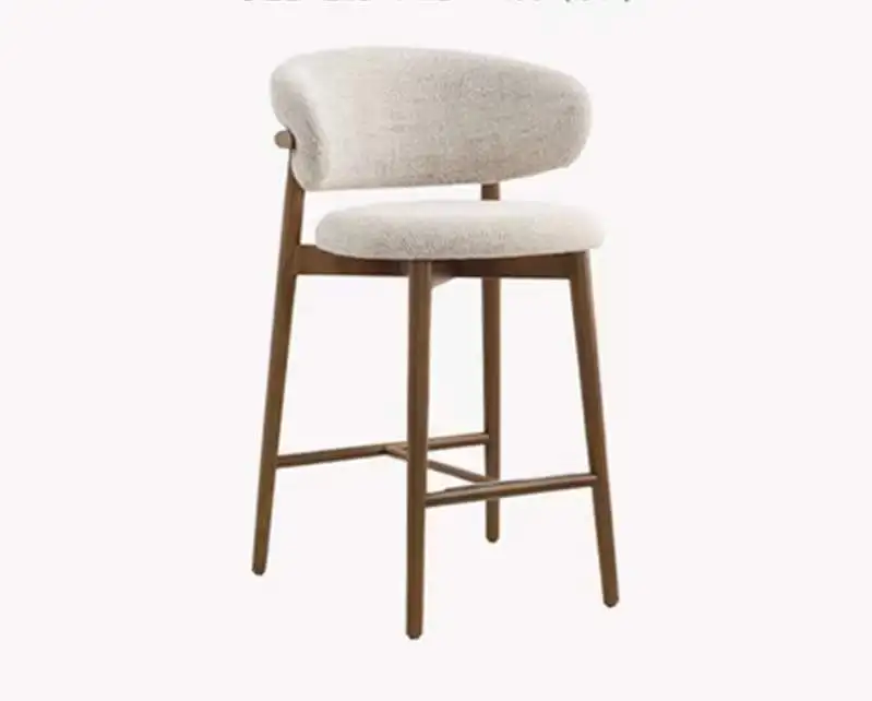 Nordic Furniture Fabric Bar Chair for Stools Home Hotel Front-desk Wood Modern Solid Frame High Bar Metal Steel BAR Set