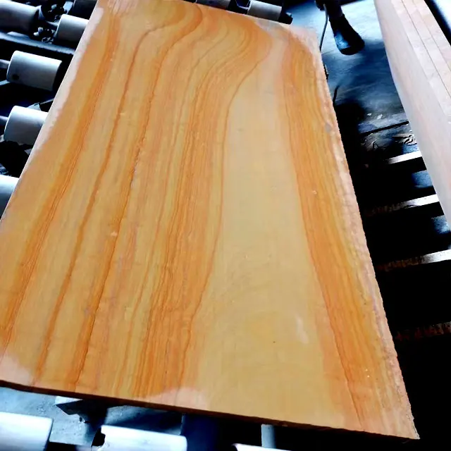 Sale Landscape Wall Cladding Stone Teak Sandstone China Yellow Wood Vein Sandstone slabs for sale