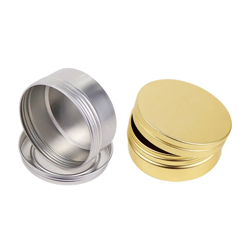 Wholesale 5g 10g 15g 30g 50g empty cosmetic empty metal jar with screw-type aluminum lid
