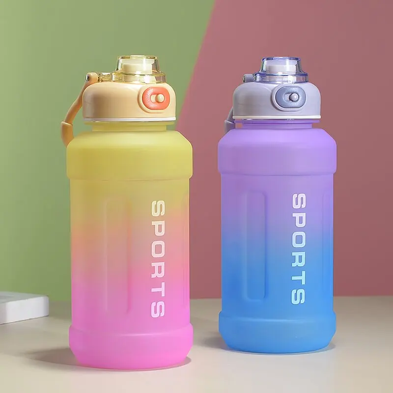 Оптовая продажа большая бутылка для воды в желудке Высокая Косметическая космическая чашка градиентная Спортивная пластиковая