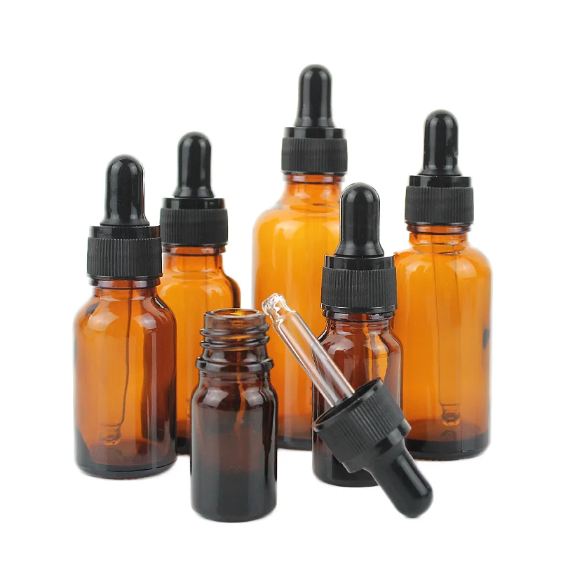 10ml 15ml 30ml  50ml 100ml frosted  Amber  glass dropper bottle Hair Oil  cosmetic bottles essential oil dropper bottles