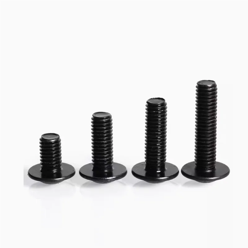 Custom M2 M3 M4 M5 Grade 10.9  Carbon Steel Fastener Black Round Pan Head Hex Hexagon Socket Machine Screw Bolts