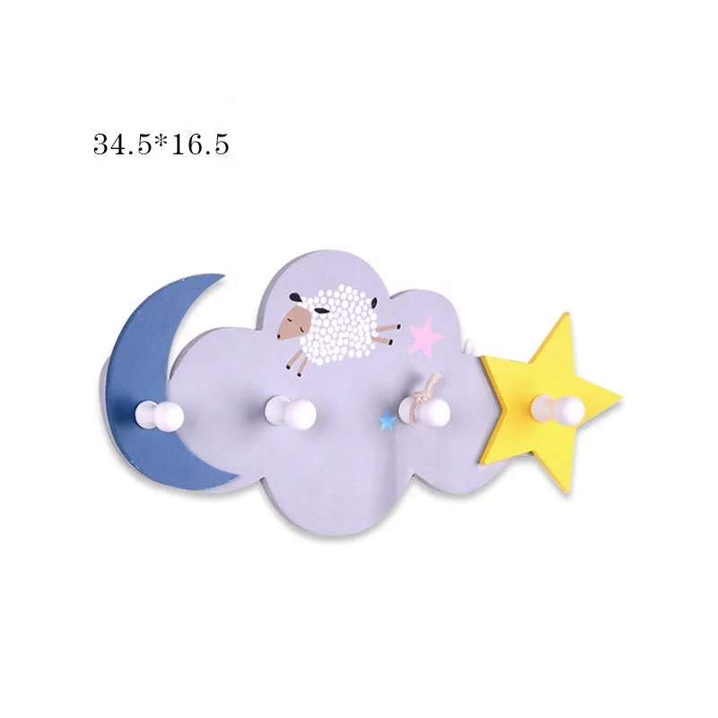 Happy Woody Cloud Wall Moon Shelf Shelves for Nursery Wooden Floating Shelf Baby Room Decor