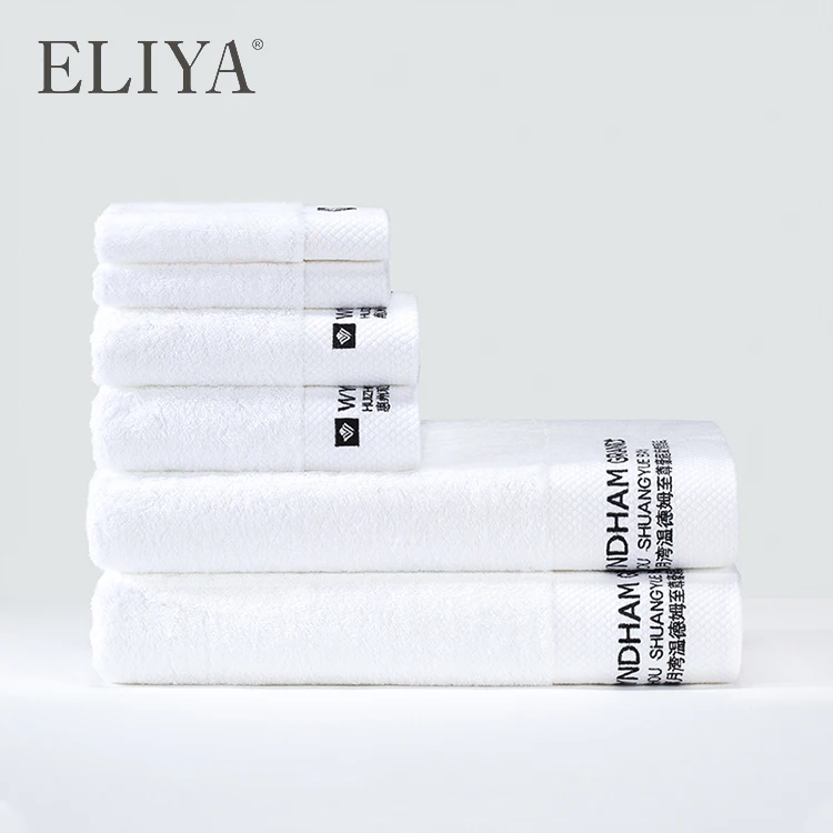 ELIYA Hotel Custom Towels White 100% Cotton Hand Face Bath Towel Setwith Logo/Embroidery Towel