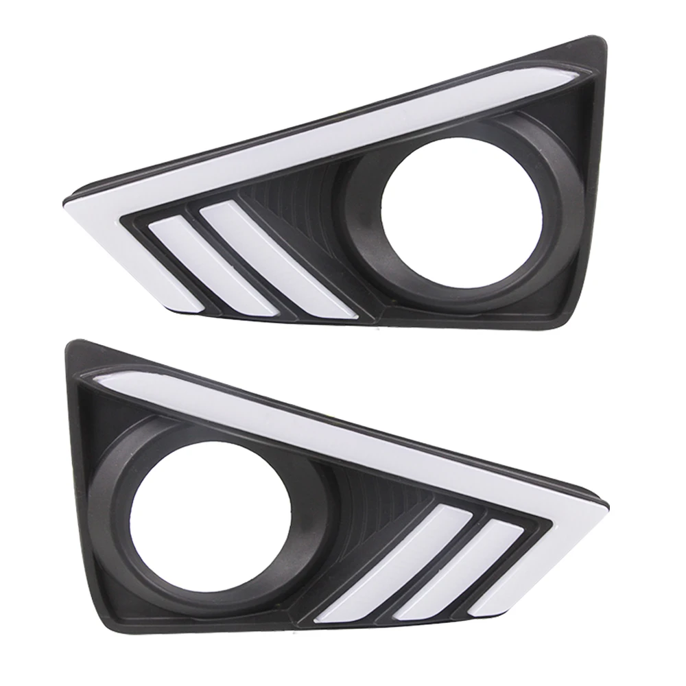 Car DRL Daytime Running Light LED Fog Lamp with dynamic Yellow Turn Signal For Toyota MARK X REIZ 2013 - 2018