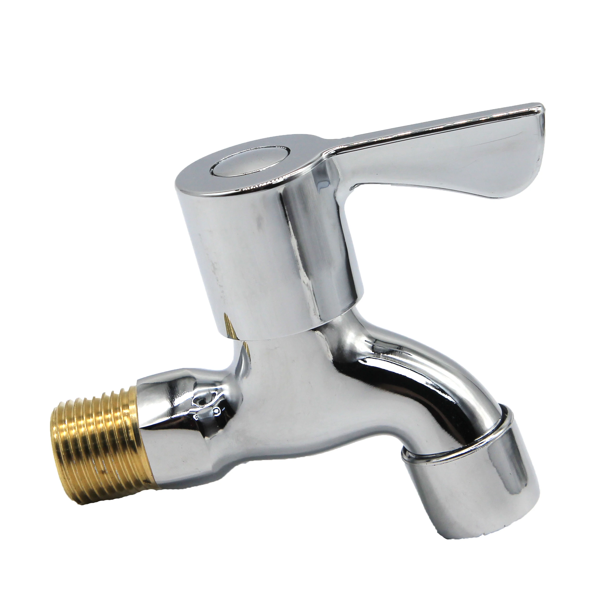 Grosna China Bathroom Basin Washing Machine Chrome Plated ABS Plastic Single Handle Zinc Wall Taps Cold Water Bibcock