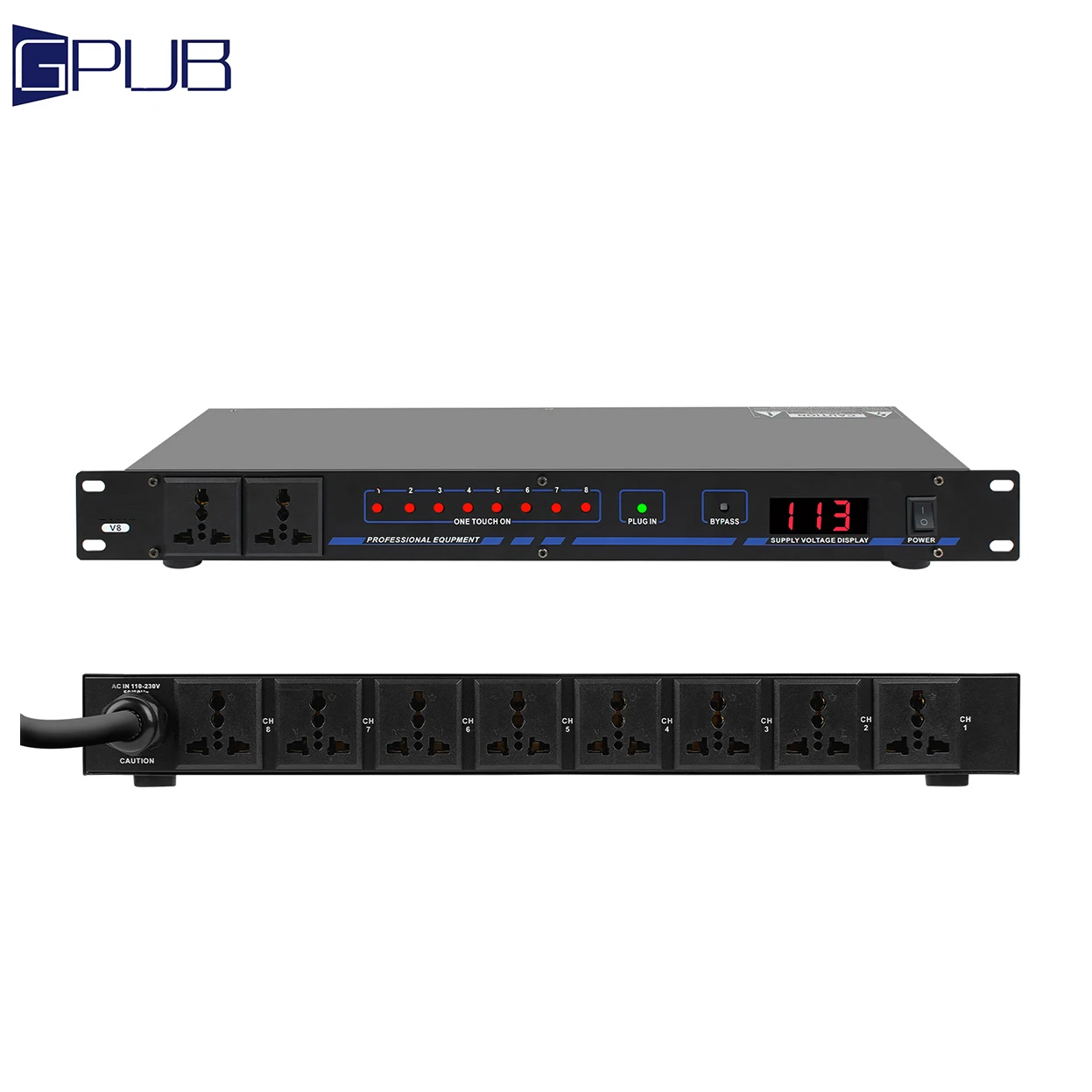 Professional power sequence 10 channel audio sequencer With voltage display For ktv live sound stage equipment