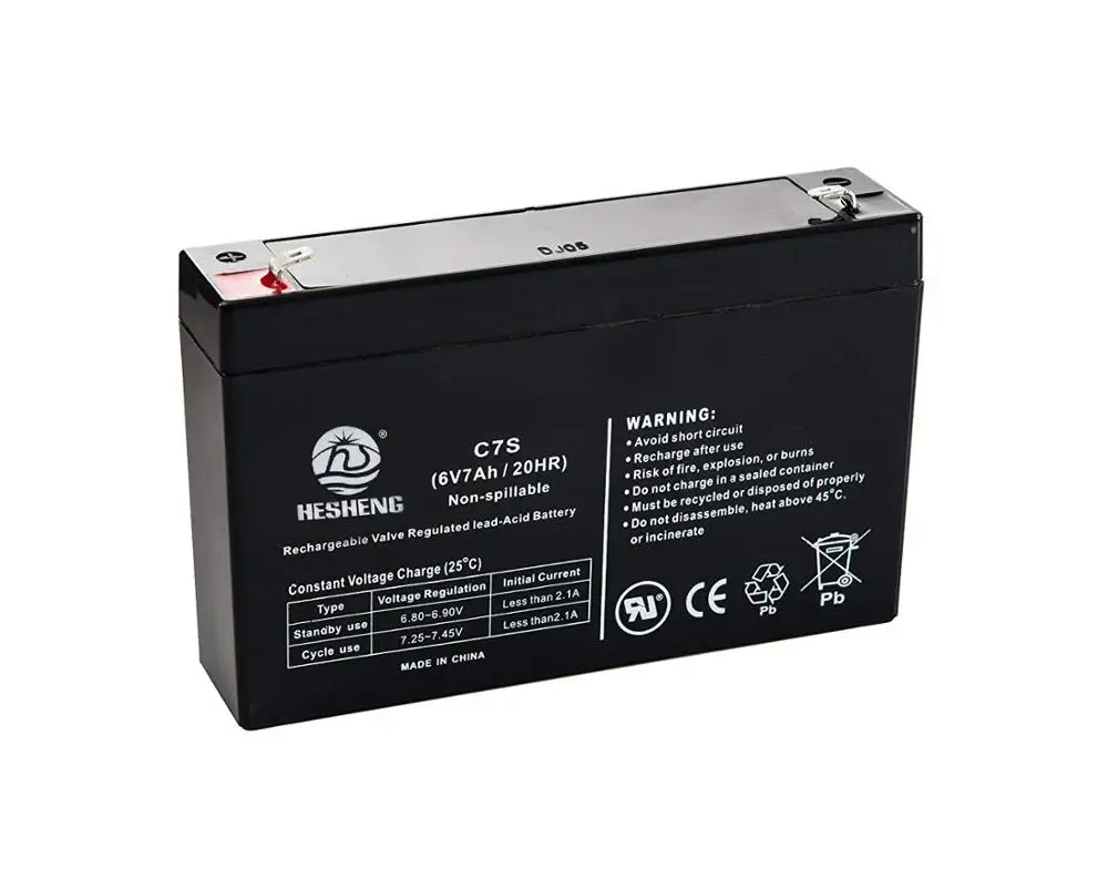 Перезаряжаемый свинцово-кислотный аккумулятор для детей, 6 в, 7 Ач