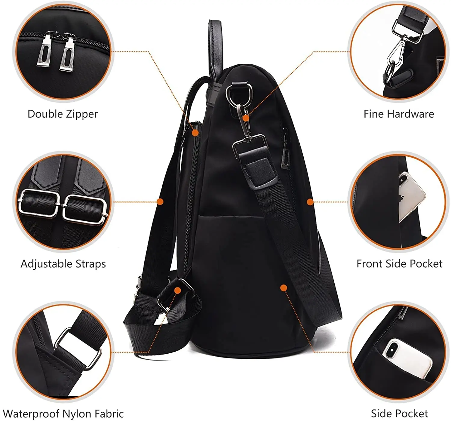 Wholesale Custom Black Unisex Mens Vintage Borse Zaino For Men Backpack Bags For Men Backpack Travel Bag Backpack