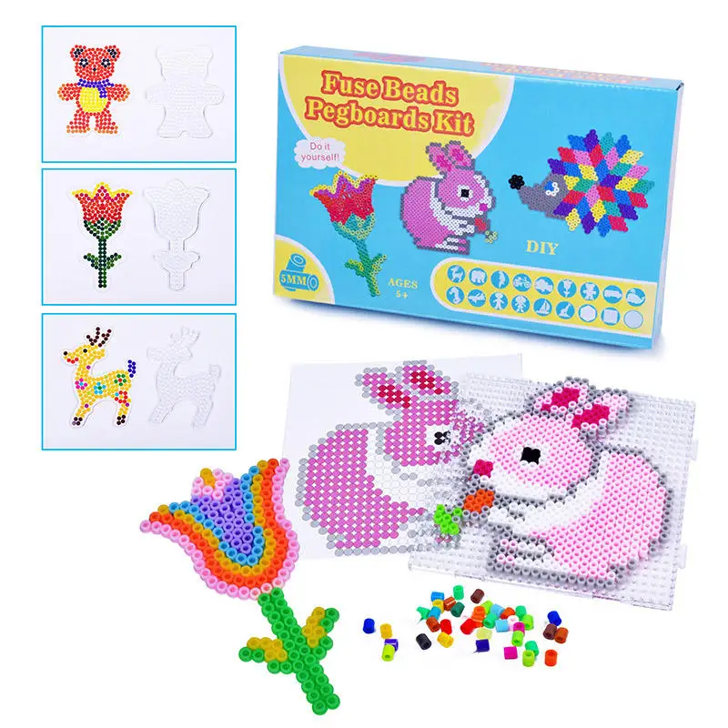 Wholesale Fuse Beads Multi Color Diy Craft Fuse Perler Beads Kit Children Handmade Fuse Beads Kit