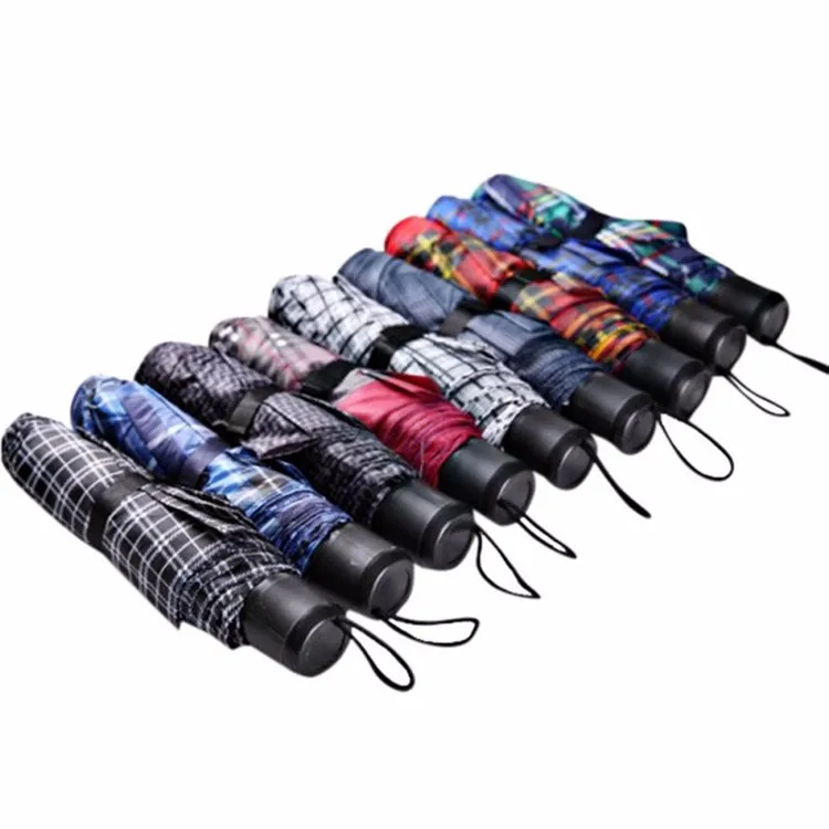 Оптовая продажа, недорогой мини-зонтик в клетку с 3 складками или однотонный зонтик