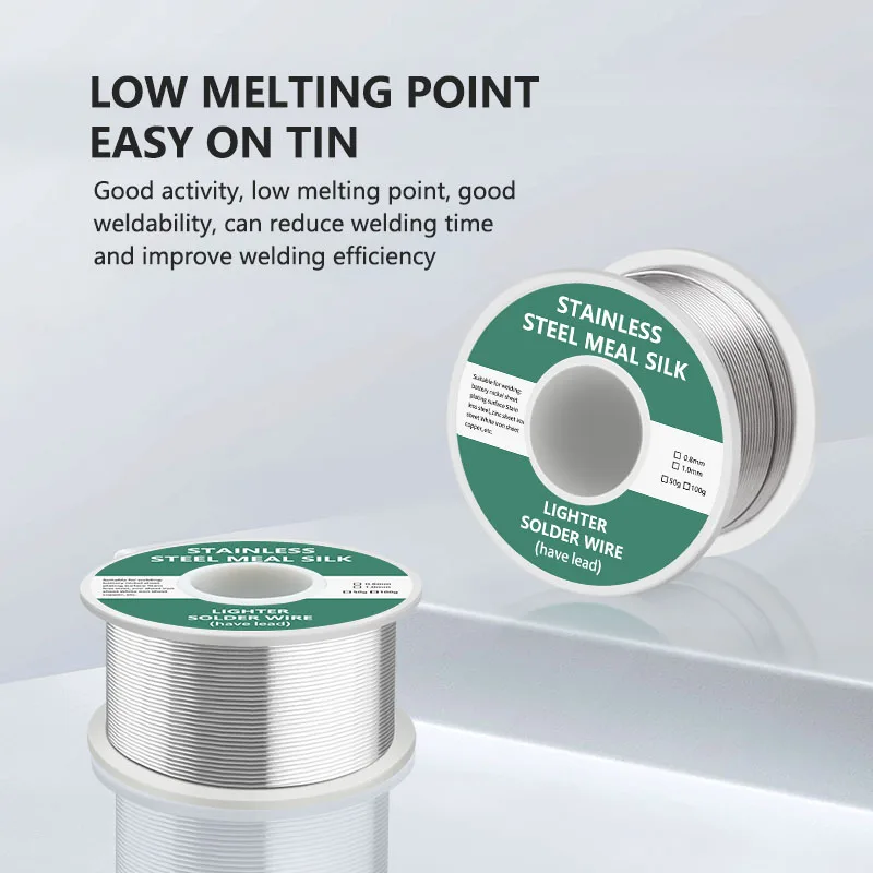 New Lighter Welding Wire 0.8mm50g/100g Copper-iron-nickel Battery Electrode Welding Universal Wire Stainless Steel Electronics 