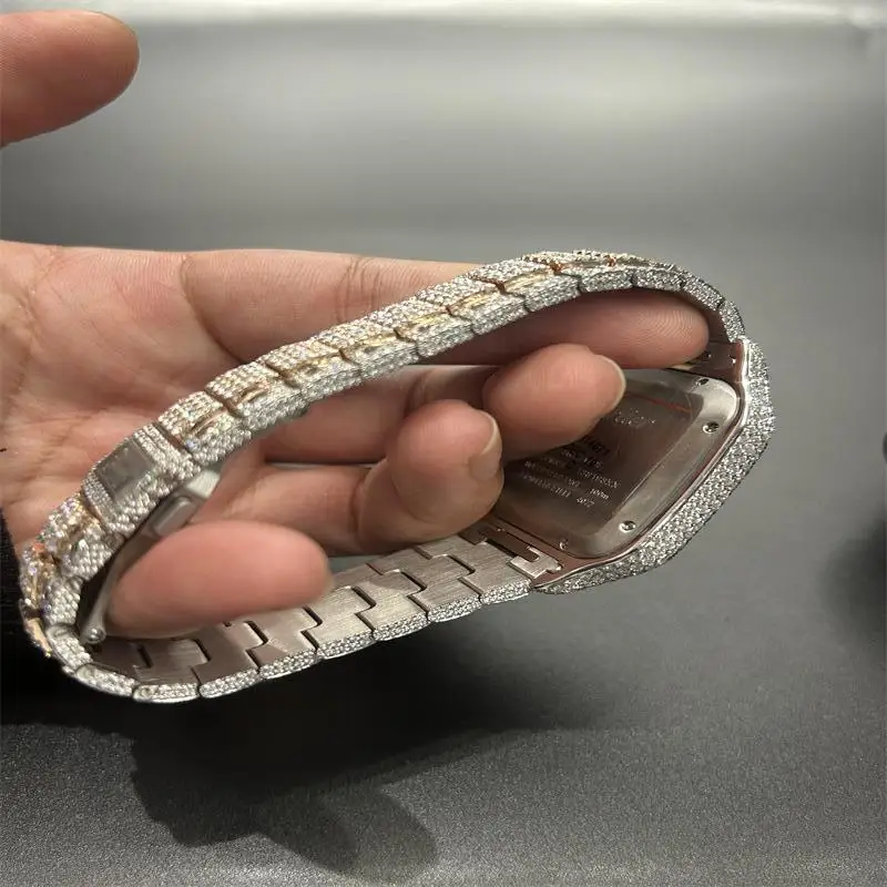 luxury Diamond Watch plain hip hop moissanite watch pass diamond tester Full Iced Out Moissanite Watch