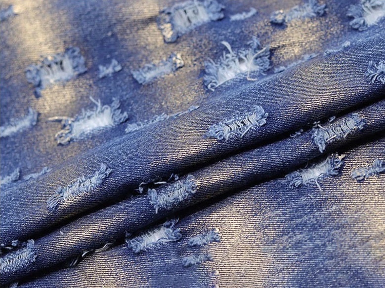 2024 New Design Denim Fabric High Quality Camouflage Coloured  Printed  Reflective Denim Fabric Roll