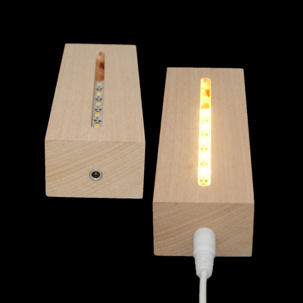 Круглая деревянная лампа с USB-подсветкой