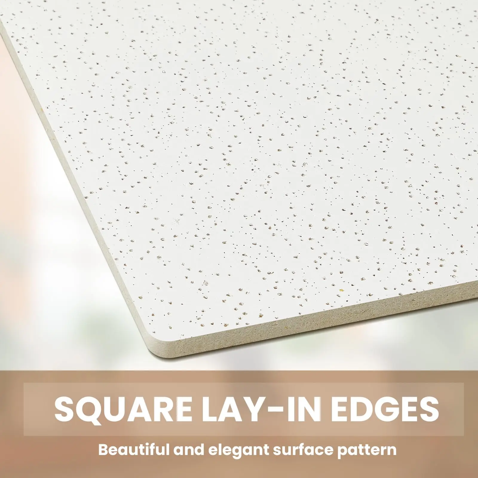 Widely Used 15mm Thick Acoustic Ceiling Tile Soundproof Mineral Fiber Suspension for School