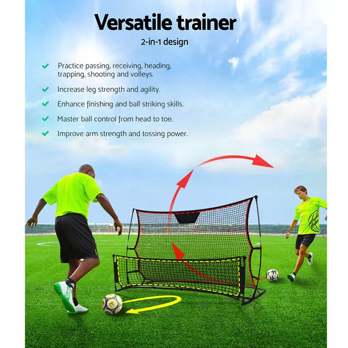 Portable Soccer Rebounder Net, 2 in 1 Soccer Goal Net for Passing and Volley, Soccer Trainer for Team or Solo Training