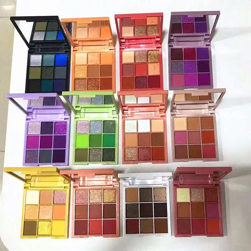 Eyeshadow makeup Newest Popular Transparent Candy Color Custom logo OEM 9 color Make Up Eye shadow Palette