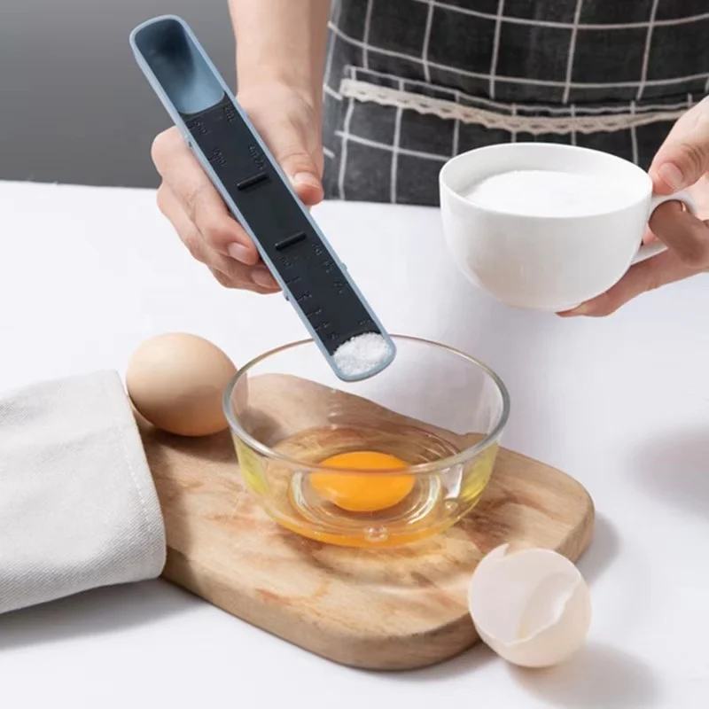 Adjustable spoon Kitchen baking tools measuring spoon with gram control coffee salt scale plastic spoon