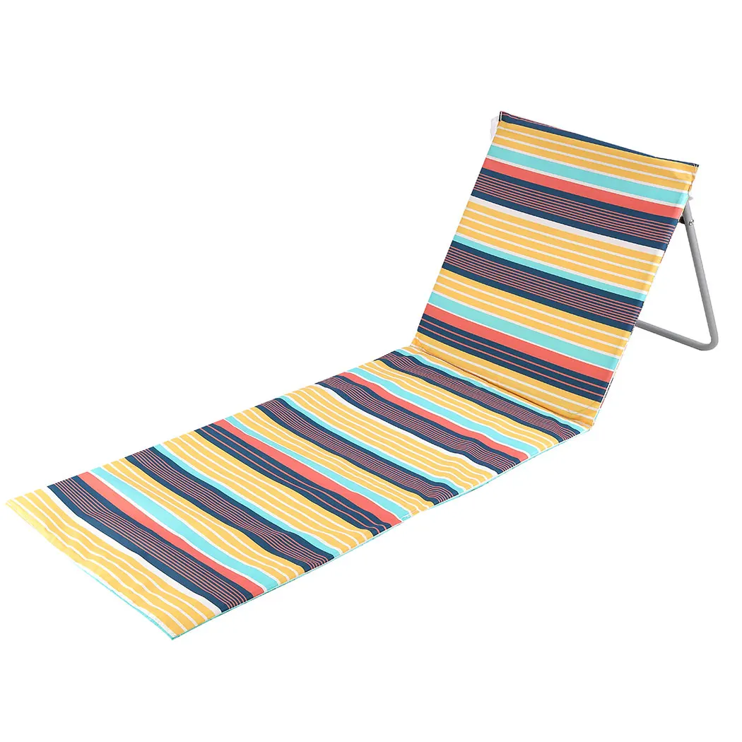 Adjustable Backrest Portable Folding Lounge Beach Mat Waterproof Oxford Beach Mat with Backrest