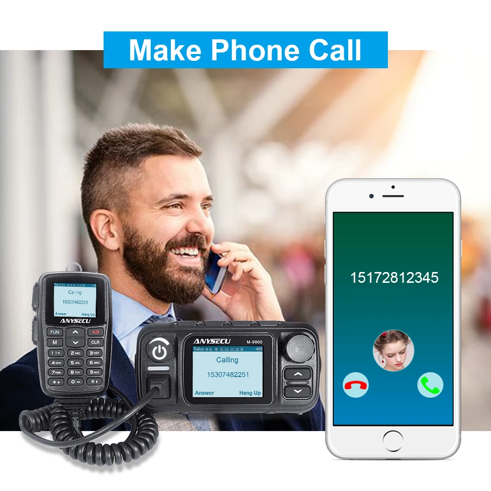 Anysecu M-9900 Walkie Talkie Long Range With GPS Function Ham Radio Network 2 SIM Card