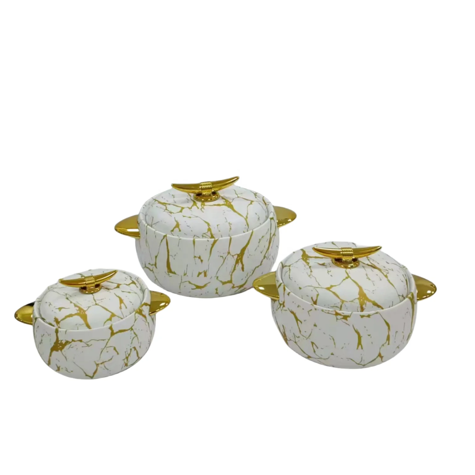 High Quality 3pcs Set Hot Pot Food Warmer Set For Cookware Painting & Film Covering 1L+2L+3.5L Food Warmer Set Casserole