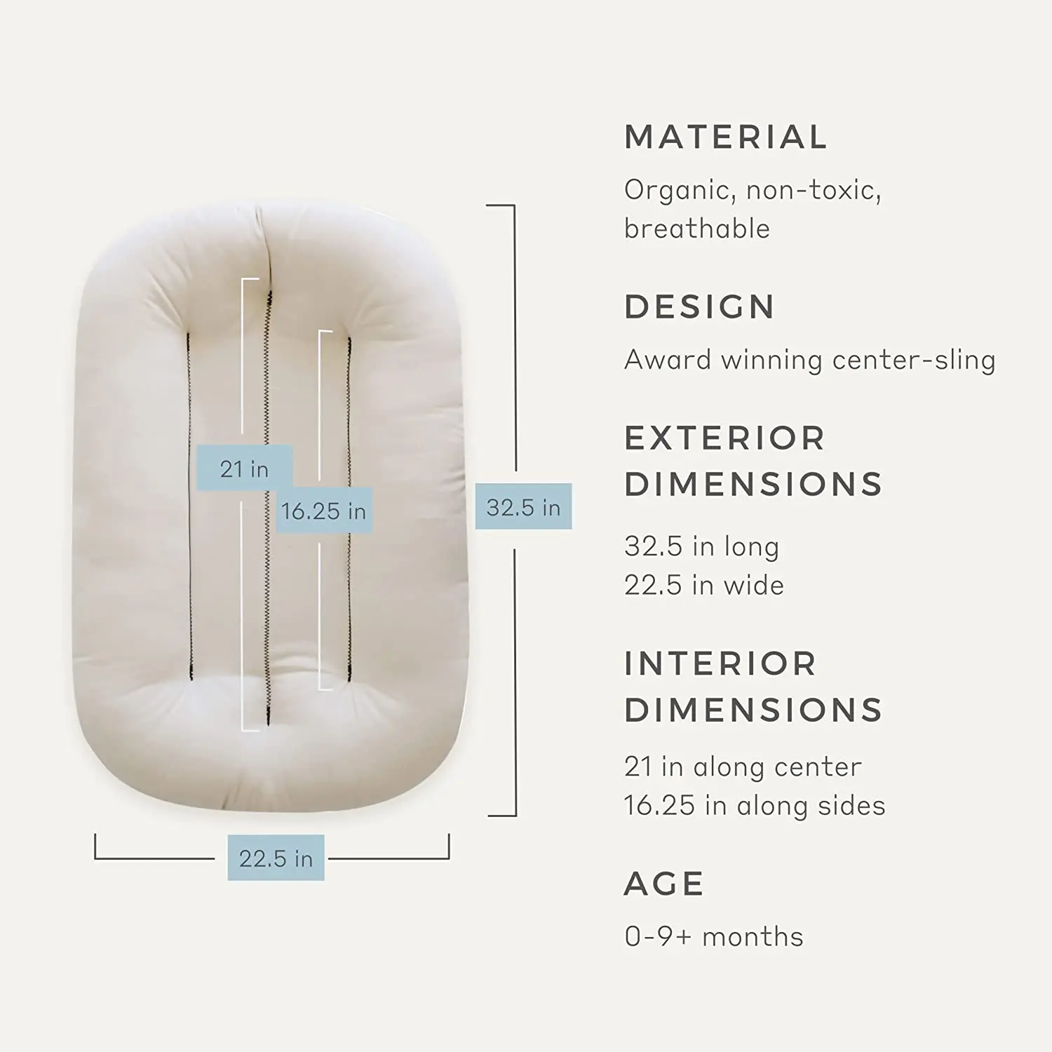 Organic cotton baby nest bed portable baby nest lounger snuggle  nest for baby