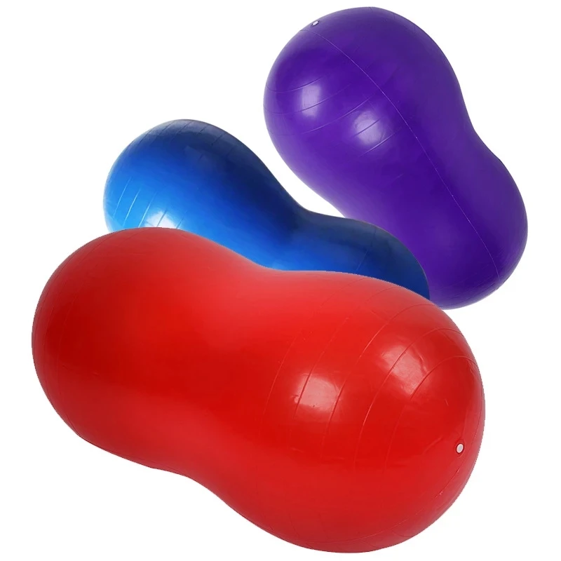 Eco Friendly Exercise PVC Massage Anti Burst Custom Printed Gym Peanut Yoga Ball with Pump