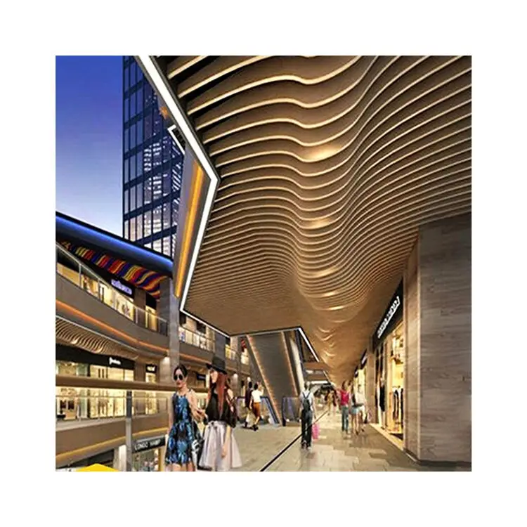Chinese Supplier Modern Aluminum Profile Lightweight Board Hotel Lobby Decorations Curved Ceiling