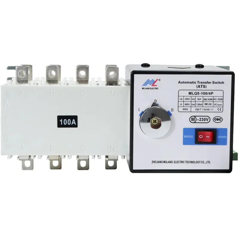 100A PC Class ATS Controller dual power automatic transfer switch with fire power generation function