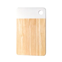 Cheese Chopping Board Wood -Natural Organic Rubber Wooden&Marble Cutting Board with White Painting