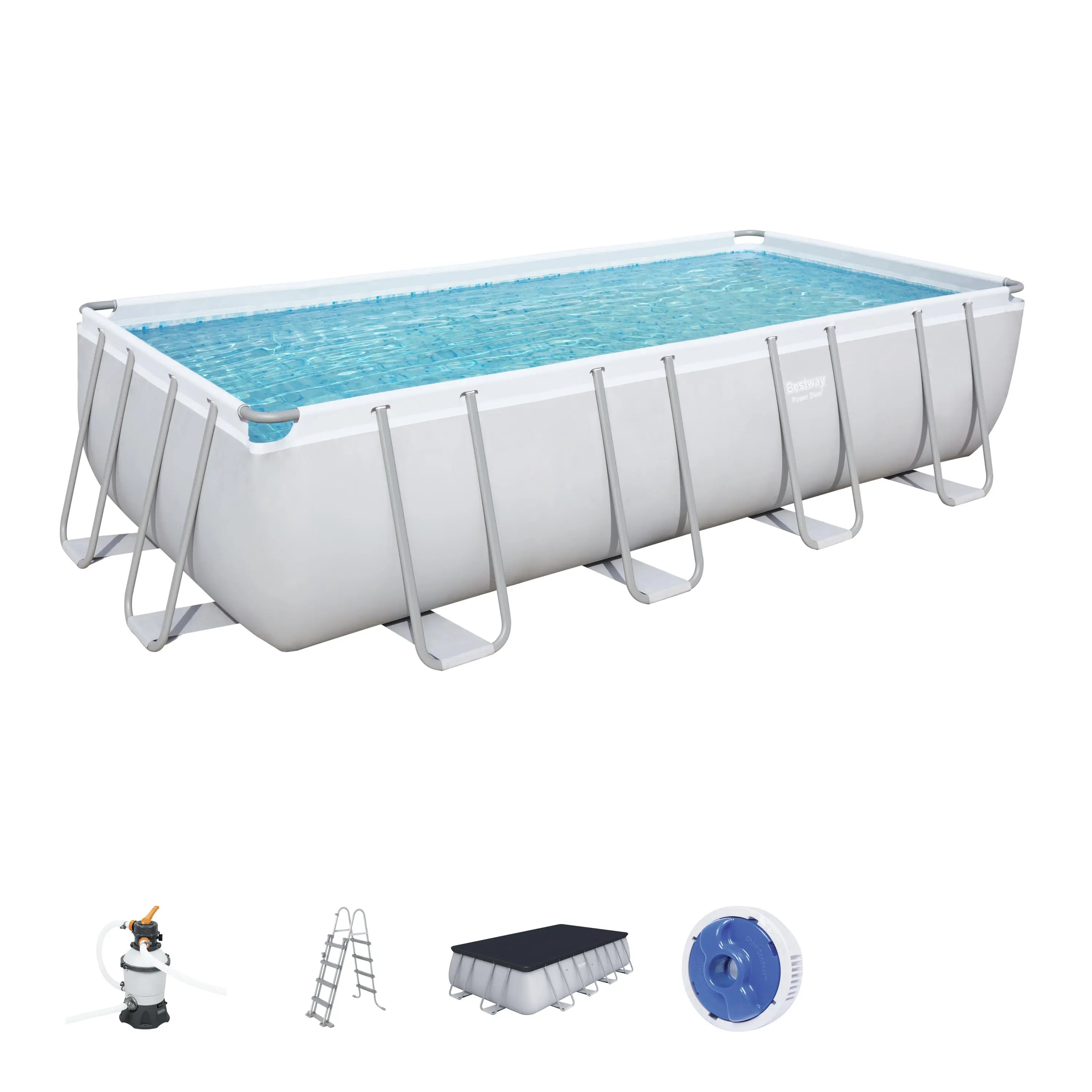 Bestway-56671 Inflatable Rectangular Above Ground Steel Frame Swimming Pool
