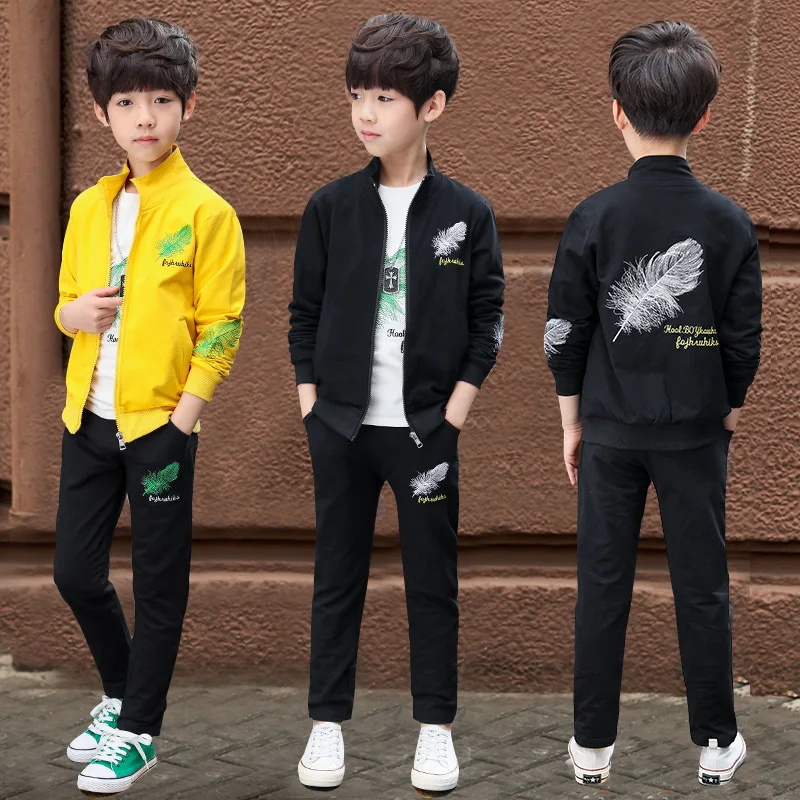 3PCS Children clothing  big boys clothes sets autumn fashion Vest Teen boys clothing set