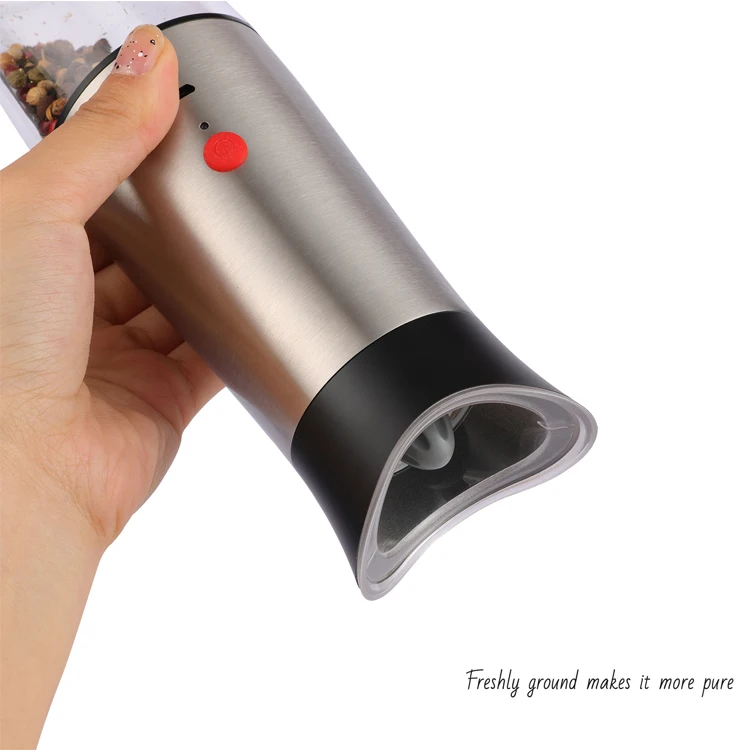 Kitchen Custom Stainless Steel TYPE-C USB Rechargeable Electric Salt And Pepper Grinders pepper mill sets