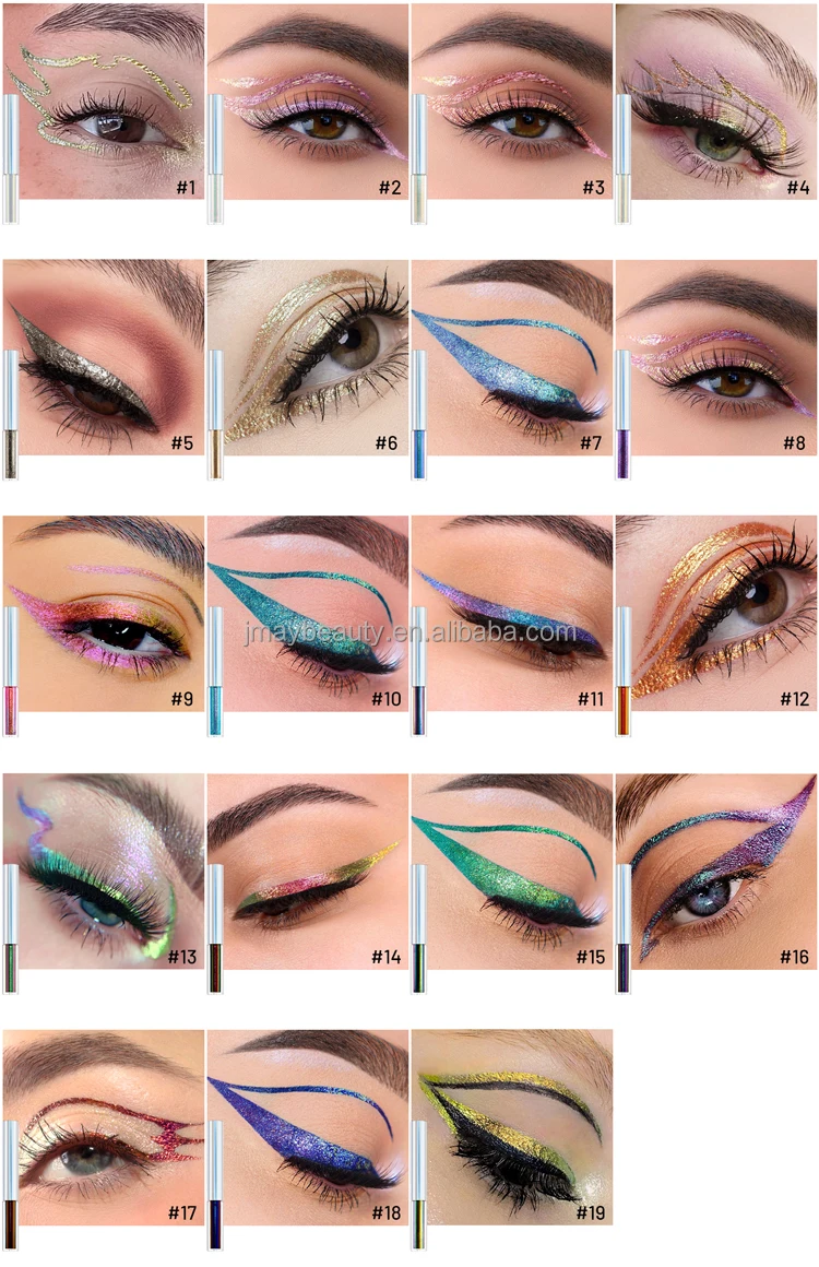 Multichrome Chameleon Eyeliner Pencil Metallic Color Change Colorful Eye Liner Private Label Holographic Liquid Glitter Eyeliner