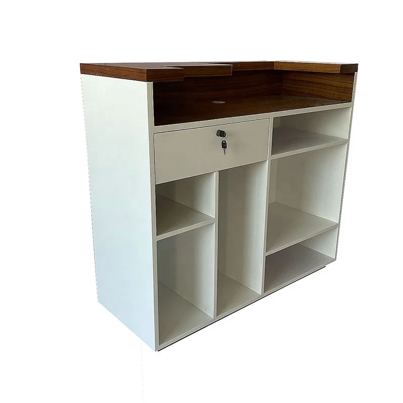 Unique Design Teak Wood Checkout Counter Used in Luxury Clothing Shops in Shopping Mall